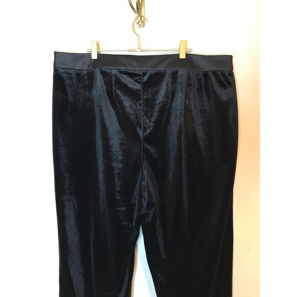 Eloquii Womens Black Velvet Satin 2 Pc Suit Blazer 16 Tuxedo Pants 18 - Picture 12 of 16
